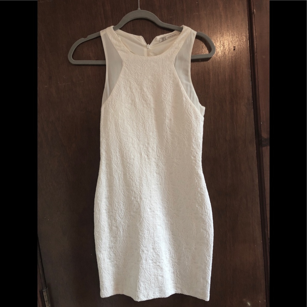 White Lace Sleeveless Zara Trafaluc Dress M